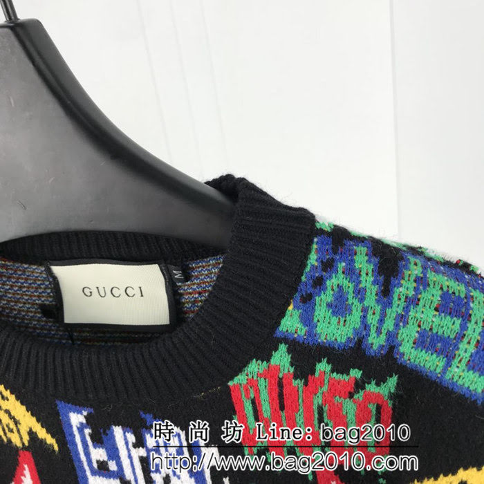 GUCCI古馳 18ss秋冬新款 官網同步發售 提花logo毛衣 微厚實面料 版型完美 男女同款 ydi2510